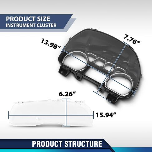 PIT66 Speedometer Gauge Cover, Instrument Cluster Lens Cover Fit GMC Sierra 1500/2500 HD/3500HD Yukon/XL 2014-2018, Fit Tahoe Silverado 1500/2500 HD/3500 HD 2014-2016 Dash Cover Interior Accessories in Kuwait