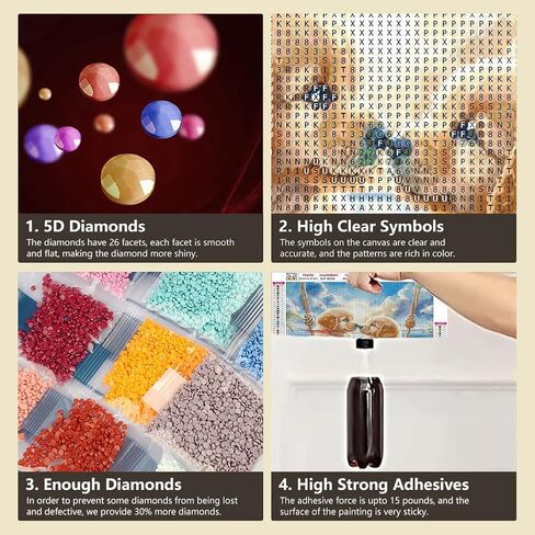 SJUTOUCI Dog Diamond Painting Kits for Adults, Puppy Diamond Art Painting Kits, 5D Round Diamond Beads Dots Art Craft for Home Decor Gift 11.8x11.8inch/30x30cm in Kuwait
