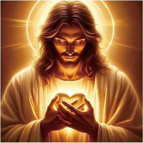 Kulvci Jesus Diamond Art Painting Kits for Adults, Diamond Art Kits for Beginners, 5D DIY Full Drill Gem Craft for Home Decor Gift 12x12inch in Saudi Arabia