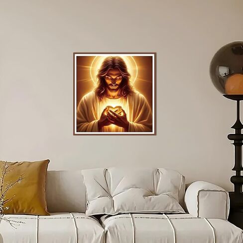 Kulvci Jesus Diamond Art Painting Kits for Adults, Diamond Art Kits for Beginners, 5D DIY Full Drill Gem Craft for Home Decor Gift 12x12inch in Saudi Arabia