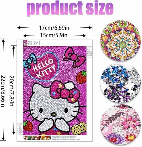 5D Diamond Art Kits for Kids Beginners with Framed, Full Drill 5D Cartoon Diamond Painting Kits for Beginners, DIY Paintings Kits for Kids Ages 8-12, Home Wall Decor 6x6 Inch, with 1 Wooden Frame in Kuwait
