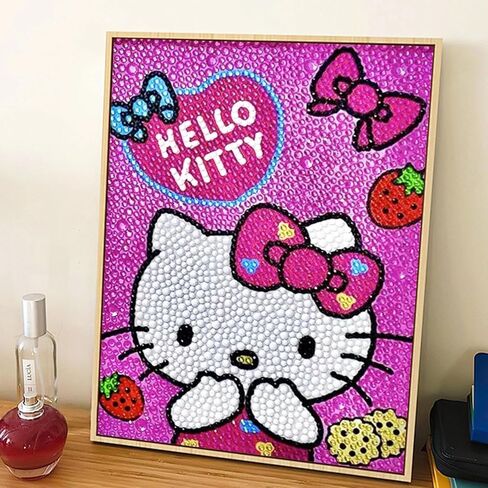 5D Diamond Art Kits for Kids Beginners with Framed, Full Drill 5D Cartoon Diamond Painting Kits for Beginners, DIY Paintings Kits for Kids Ages 8-12, Home Wall Decor 6x6 Inch, with 1 Wooden Frame in Kuwait