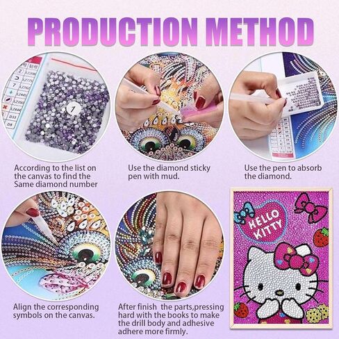 5D Diamond Art Kits for Kids Beginners with Framed, Full Drill 5D Cartoon Diamond Painting Kits for Beginners, DIY Paintings Kits for Kids Ages 8-12, Home Wall Decor 6x6 Inch, with 1 Wooden Frame in Kuwait