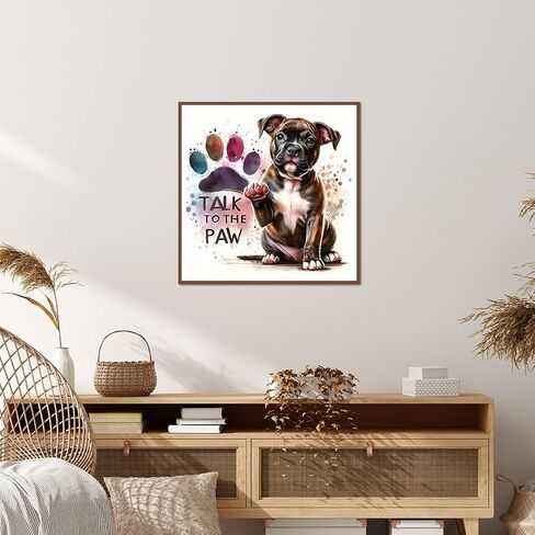 KUKUDEM Dog Diamond Painting Kits for Adults, Diamond Art Kits for Beginners, 5D DIY Full Drill Gem Craft for Home Decor Gift 12x12inch in Kuwait