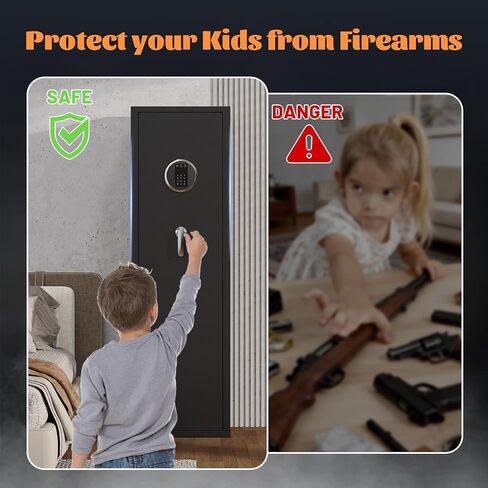 EMAXEE 5-8 Gun Safe Rifle, Gun Safes for Home Rifle and Pistols, Gun Cabinet with Privacy Virtual Password and Alarm Function, Rifle Safe with Removable Shelves in Saudi Arabia