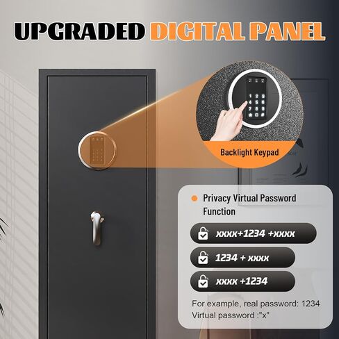 EMAXEE 5-8 Gun Safe Rifle, Gun Safes for Home Rifle and Pistols, Gun Cabinet with Privacy Virtual Password and Alarm Function, Rifle Safe with Removable Shelves in Saudi Arabia