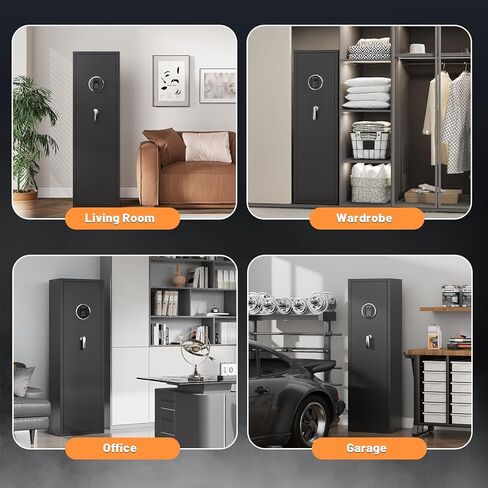EMAXEE 5-8 Gun Safe Rifle, Gun Safes for Home Rifle and Pistols, Gun Cabinet with Privacy Virtual Password and Alarm Function, Rifle Safe with Removable Shelves in Saudi Arabia