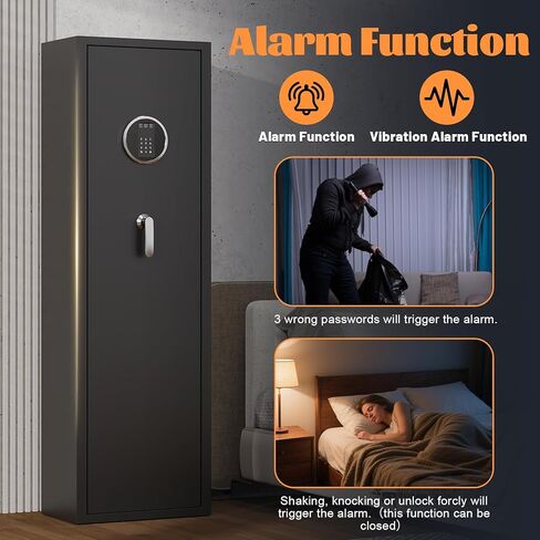 EMAXEE 5-8 Gun Safe Rifle, Gun Safes for Home Rifle and Pistols, Gun Cabinet with Privacy Virtual Password and Alarm Function, Rifle Safe with Removable Shelves in Saudi Arabia