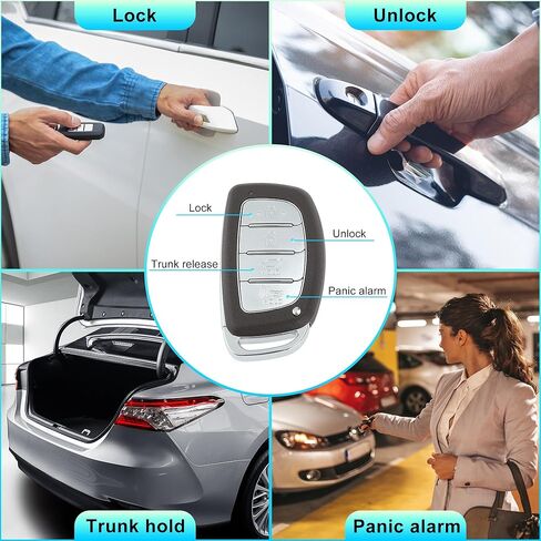 X AUTOHAUX TQ8-FOB-4F07 434 ميجاهرتز استبدال مفتاح ذكي عن بعد للدخول بدون مفتاح فوب لشركة Hyundai Tucson 2016 2017 No.95440-D3100/95440-D3100NNA 4 أزرار in Kuwait