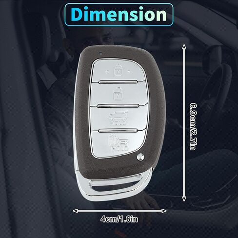X AUTOHAUX TQ8-FOB-4F07 434 ميجاهرتز استبدال مفتاح ذكي عن بعد للدخول بدون مفتاح فوب لشركة Hyundai Tucson 2016 2017 No.95440-D3100/95440-D3100NNA 4 أزرار in Kuwait