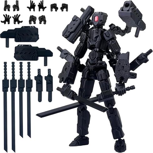 8 inch T13 (Assembly Completed) Action Figure Set,T 13 Action Figure Multi-Articular Mobile Robot Nova T-13,Desktop Decorations for Game Lovers Toys (Black) in Saudi Arabia