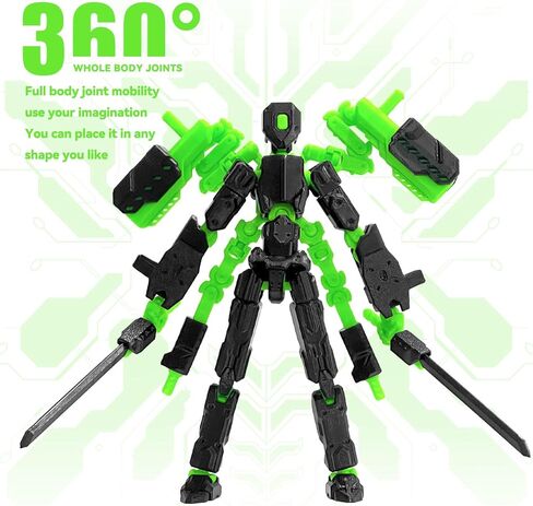 8 inch T13 (Assembly Completed) Action Figure Set,T 13 Action Figure Multi-Articular Mobile Robot Nova T-13,Desktop Decorations for Game Lovers Toys (Black) in Saudi Arabia