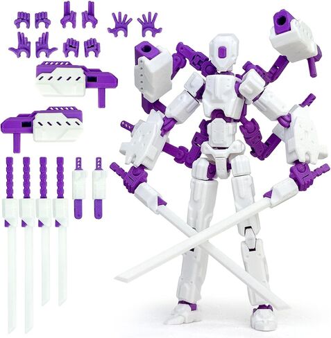 8 inch T13 (Assembly Completed) Action Figure Set,T 13 Action Figure Multi-Articular Mobile Robot Nova T-13,Desktop Decorations for Game Lovers Toys (Black) in Saudi Arabia