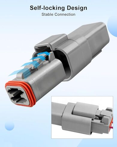 4 Pin IP67 Waterproof Connector Replace ST6114 DT, Gray Electrical Wire Connector Replace DT06-4S DT04-4P with Solid Contact Wire fit for D-eutsch Size 14-20AWG and Sealing Plug, 3 Sets in Kuwait