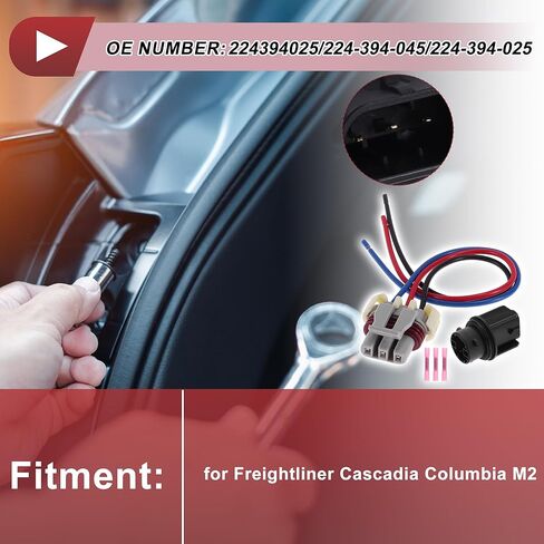 2 مجموعة الجبهة بدوره إشارة ضوء المقبس الأسلاك ل Freightliner Cascadia لكولومبيا M2 No.224394025/224-394-045 المصباح الكهربي موصل ضفيرة تسخير in Kuwait