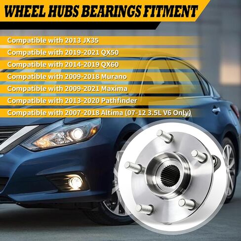 513296 Pair Front Wheel Hub and Bearing Assembly Compatible with Altima 2007-2018 Maxima 2016-2021 Murano 2009-2018 Pathfinder 2013-2020 JX35 2013 5Lug in Kuwait