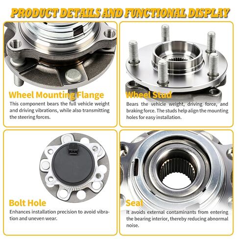 513296 Pair Front Wheel Hub and Bearing Assembly Compatible with Altima 2007-2018 Maxima 2016-2021 Murano 2009-2018 Pathfinder 2013-2020 JX35 2013 5Lug in Kuwait