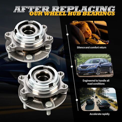 513296 Pair Front Wheel Hub and Bearing Assembly Compatible with Altima 2007-2018 Maxima 2016-2021 Murano 2009-2018 Pathfinder 2013-2020 JX35 2013 5Lug in Kuwait