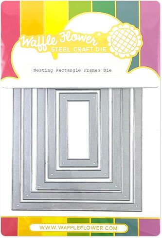 Waffle Flower Nesting Rectangle Frames Die - The Nesting Rectangle Frames Die Set is a Must-Have for Your Crafty Toolbox! This Collection of Dies cuts Solid Rectangular Frames in 5 Sizes! in Kuwait