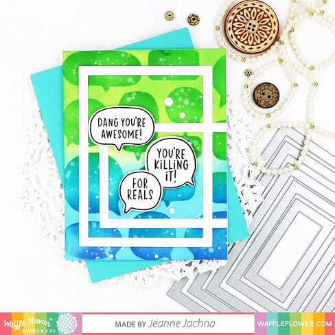 Waffle Flower Nesting Rectangle Frames Die - The Nesting Rectangle Frames Die Set is a Must-Have for Your Crafty Toolbox! This Collection of Dies cuts Solid Rectangular Frames in 5 Sizes! in Kuwait