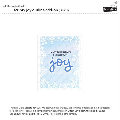 Lawn Fawn LF3520 Scripty Joy Outline Add-On Dies in Kuwait