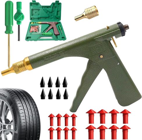 Tire Repair Kit with Plugs - Mushroom Tire Plug Kit & Tire Patch Kit, Tubeless Tire Puncture Repair Tool for Cars Motorcycles Trucks Tractors, Includes 16 Mushroom Repair Units in Kuwait