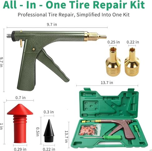 Tire Repair Kit with Plugs - Mushroom Tire Plug Kit & Tire Patch Kit, Tubeless Tire Puncture Repair Tool for Cars Motorcycles Trucks Tractors, Includes 16 Mushroom Repair Units in Kuwait