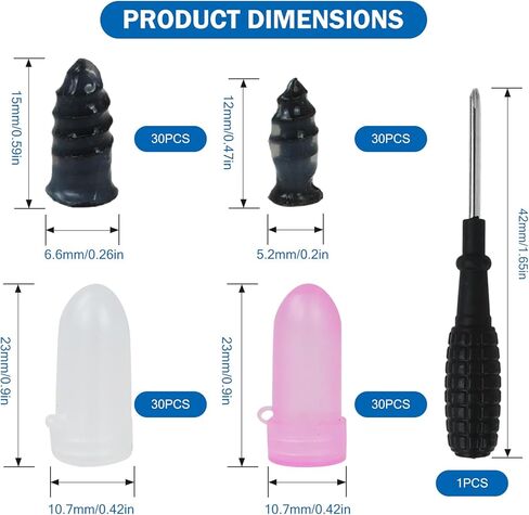 61Pcs Vacuum Tire Repair Rubber Nail Spiral Screws and Screwdriver, Easy Self-Service Repair Tool Suitable for Tubeless Tires on Cars Trucks Motorcycles Tractors Bicycles Electric Vehicles in Saudi Arabia