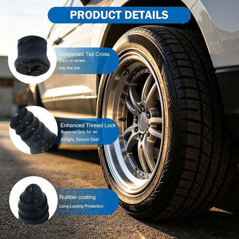 61Pcs Vacuum Tire Repair Rubber Nail Spiral Screws and Screwdriver, Easy Self-Service Repair Tool Suitable for Tubeless Tires on Cars Trucks Motorcycles Tractors Bicycles Electric Vehicles in Saudi Arabia
