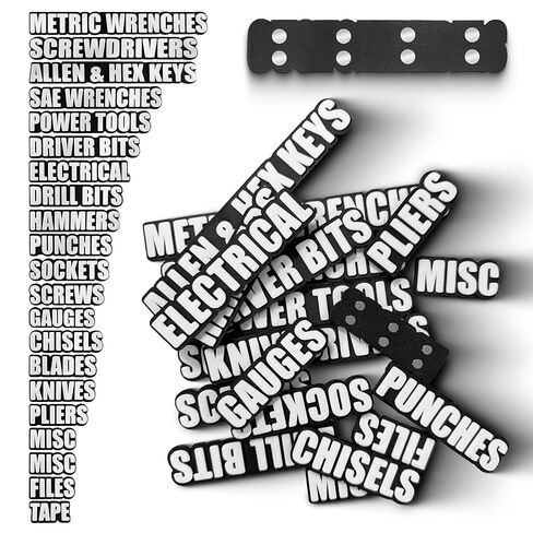 21 Pack Magnetic Toolbox Labels, Ultra Strong Heavy Duty 3D Printed Magnetic Tool Box Labels, Reusable Durable Tool Organization Labels for Toolbox Drawers (Black) in Saudi Arabia
