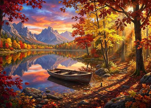 Mountain Forest Lake Jigsaw Puzzles for Adults 1000 Pieces, Serene Nature Landscape 1000 Piece Puzzle for Adults, Fun Hard Difficult Challenging Jigsaw Puzzles 1000 Pieces Gift for Home Decor Wall Art in Saudi Arabia