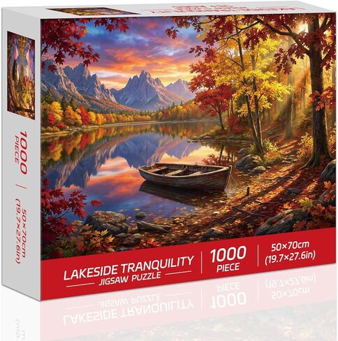 Mountain Forest Lake Jigsaw Puzzles for Adults 1000 Pieces, Serene Nature Landscape 1000 Piece Puzzle for Adults, Fun Hard Difficult Challenging Jigsaw Puzzles 1000 Pieces Gift for Home Decor Wall Art in Saudi Arabia