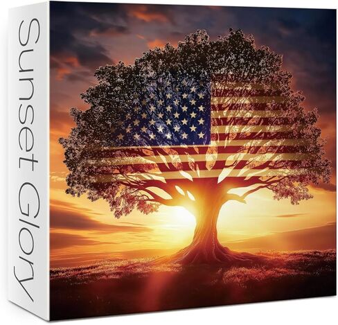 American Flag Tree of Life Puzzles for Adults 1000 Pieces. Aesthetic Sunset Landscape Jigsaw Puzzles. Challenging Nature,Plant,Art Puzzles in Saudi Arabia