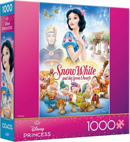CEACO Snow White Poster 1000 Piece Jigsaw Puzzle - Pack of 1, 26.25 x 19.75 in - Challenging 1000 Piece Puzzle for Adults - Disney Jigsaws - Movie Scene Design in Kuwait