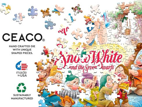 CEACO Snow White Poster 1000 Piece Jigsaw Puzzle - Pack of 1, 26.25 x 19.75 in - Challenging 1000 Piece Puzzle for Adults - Disney Jigsaws - Movie Scene Design in Kuwait