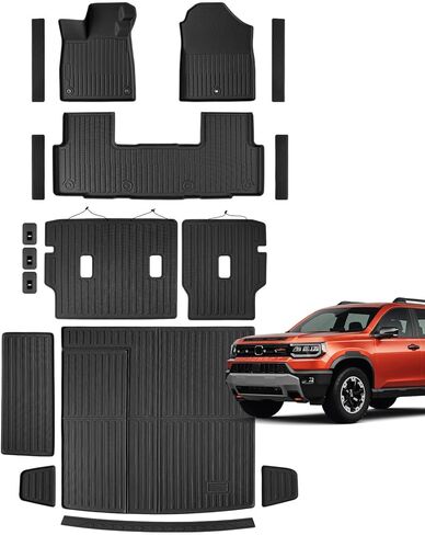 سجادات أرضية لسيارة Honda Passport 2026، ترقية مخصصة تناسب جميع الأحوال الجوية شديدة التحمل مجموعة كاملة من واقي الأرضية مع بطانة شحن TPE، وعتبات الباب وأغطية المقعد الخلفي لملحقات بطانة السيارة in Kuwait