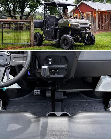 SAUTVS Front Floor Mat for Polaris Ranger 500 2026 Accessories, TPE Waterproof Non-Slip 3D Extended Edge Easy to Clean Floor Liner (1PC) in Kuwait