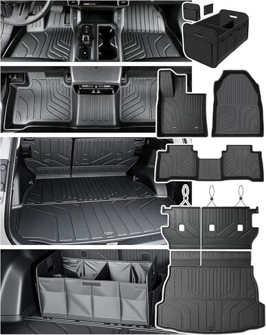 Floor Mats for Toyota RAV4 2026 Hybrid,All Weather Floor Liners & Trunk Cargo Liner with Backrest Mat and Car Trunk Organizer Accessories in Saudi Arabia