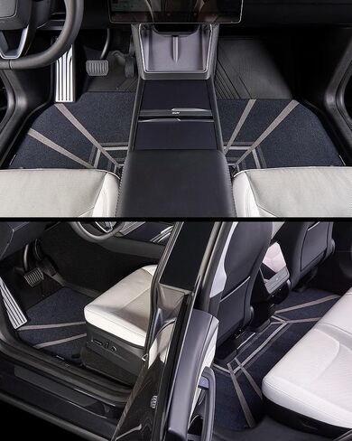 3W Tesla Model Y 2025 2026 Juniper Floor Mats, Full Set with Carpets, Metal Pedal, Double Layer, Model Y Car Accessories TPE All Weather Waterproof Custom Fit Truck Liners Premium/Performance Model in Saudi Arabia