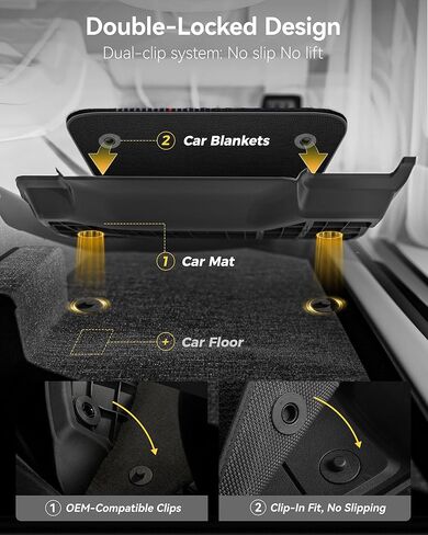 3W Tesla Model Y 2025 2026 Juniper Floor Mats, Full Set with Carpets, Metal Pedal, Double Layer, Model Y Car Accessories TPE All Weather Waterproof Custom Fit Truck Liners Premium/Performance Model in Saudi Arabia