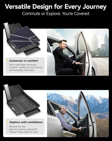 3W Tesla Model Y 2025 2026 Juniper Floor Mats, Full Set with Carpets, Metal Pedal, Double Layer, Model Y Car Accessories TPE All Weather Waterproof Custom Fit Truck Liners Premium/Performance Model in Saudi Arabia