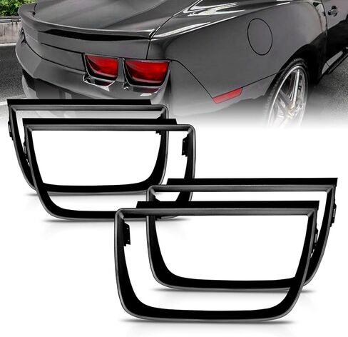 AmeriLite for 2010-2013 Chevy Camaro 4pcs Tail Light Matte Black Bezel Covers - Passenger and Driver Side in Kuwait