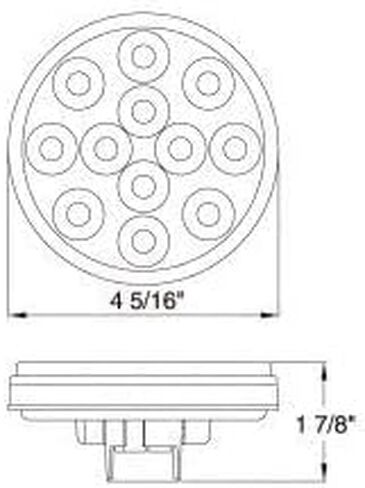 AutoSmart 4" Round LED Stop Turn Tail Light Includes Pair Light Red Lens, Grommet, Plug For Truck Trailer in Saudi Arabia