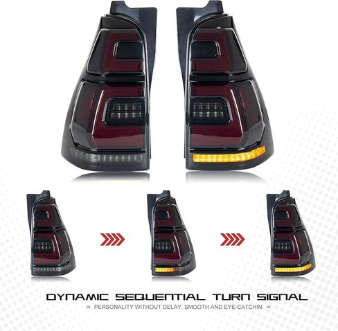 inginuity time LED Tail Lights for Toyota 4Runner 4th GEN 4-Runner 2003-2009 3D Start-up Animation Sequential Turn Signal Black Off-Road Rear Lamps Accessary in Saudi Arabia