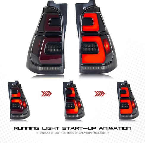 inginuity time LED Tail Lights for Toyota 4Runner 4th GEN 4-Runner 2003-2009 3D Start-up Animation Sequential Turn Signal Black Off-Road Rear Lamps Accessary in Saudi Arabia