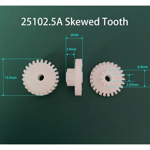 5pcs 25T+10T 0.5M Helical Gear Big 25 Skewed Tooth 13mm Small 10 Spur Teeth 6mm Pinion Parts Industrial Bearings Gears in Kuwait