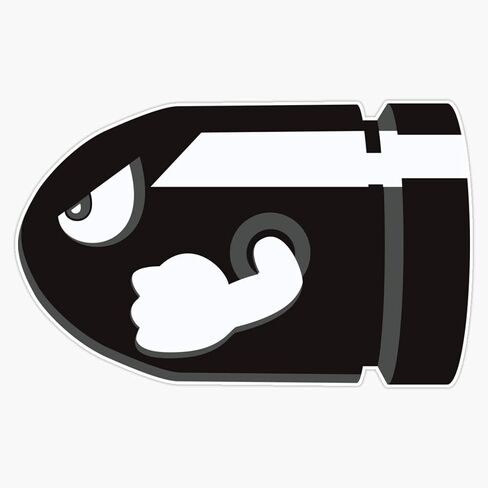 ملصق نافذة من الفينيل مطبوع عليه Bullet Bill مقاس 5 بوصات (KRIS-RETRO-STICKERS-2795) in Kuwait