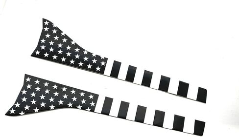 2Pcs American Flag Decal Side Badge Car Emblem Accent Decal Kit - Compatible with 2023-2025 F250 F350 (Black White) in Saudi Arabia