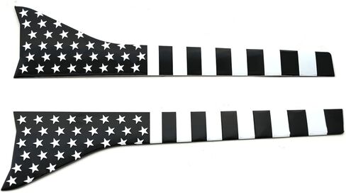 2Pcs American Flag Decal Side Badge Car Emblem Accent Decal Kit - Compatible with 2023-2025 F250 F350 (Black White) in Saudi Arabia
