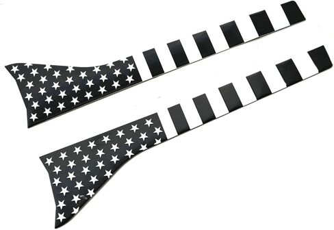 2Pcs American Flag Decal Side Badge Car Emblem Accent Decal Kit - Compatible with 2023-2025 F250 F350 (Black White) in Saudi Arabia